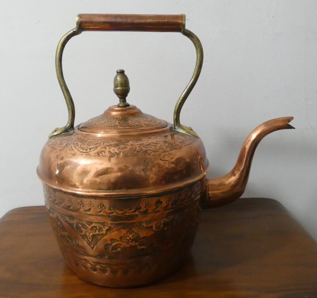 Antieke Marokkaanse koperen waterketel [1517], Ophalen, Koper