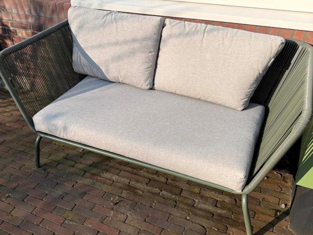 Intratuin tuinbank met kussens, Tuin en Terras, Tuinbanken, Ophalen, Zo goed als nieuw, Metaal