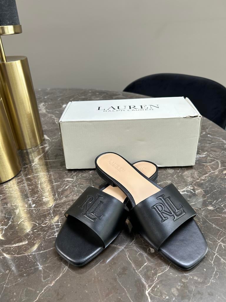 Zwarte Lauren Ralph Lauren slippers maat 38, Ophalen of Verzenden, Nieuw, Zwart, Slippers