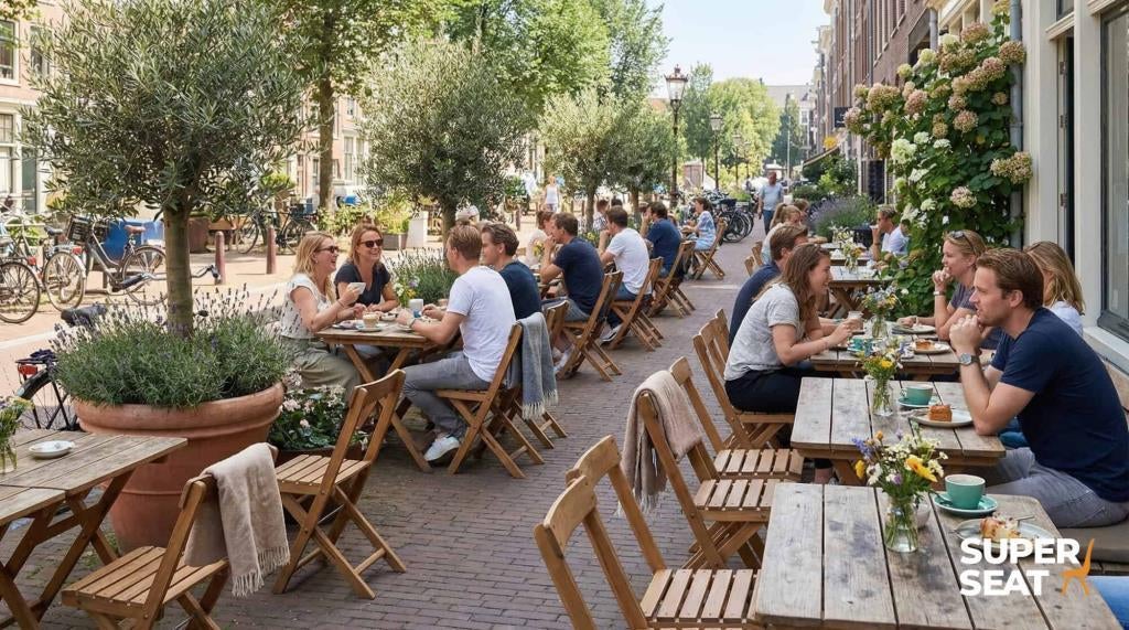 Vintage houten horeca klapstoelen, Parade klapstoel  958, Ophalen, Nieuw, Bruin, Vijf, Zes of meer stoelen