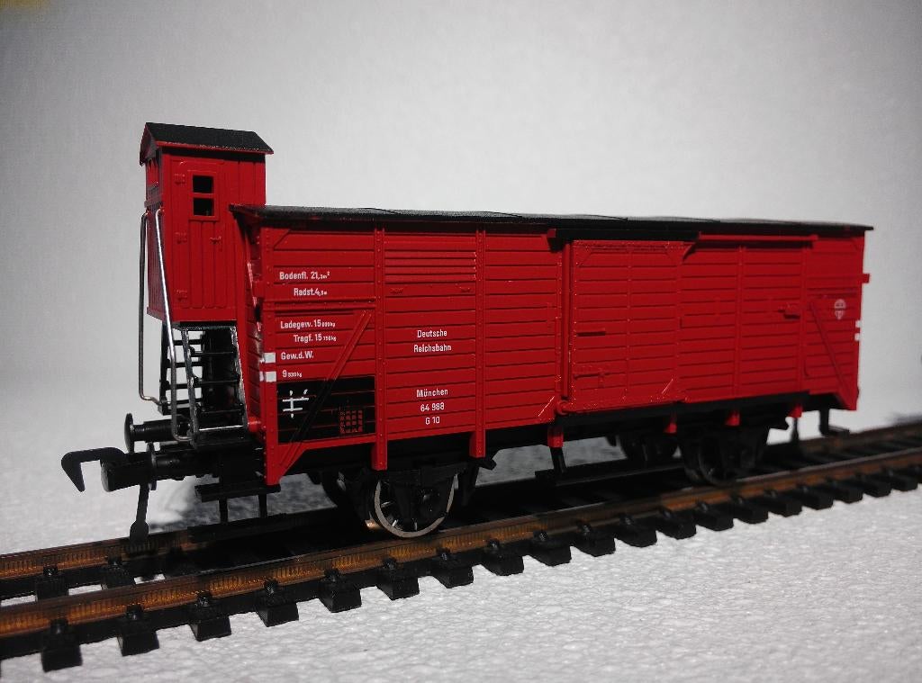 Fleischmann 5365 DRG goederenwagon remmershuis + spaakwielen, Hobby en Vrije tijd, Modeltreinen | H0, Gelijkstroom, Fleischmann