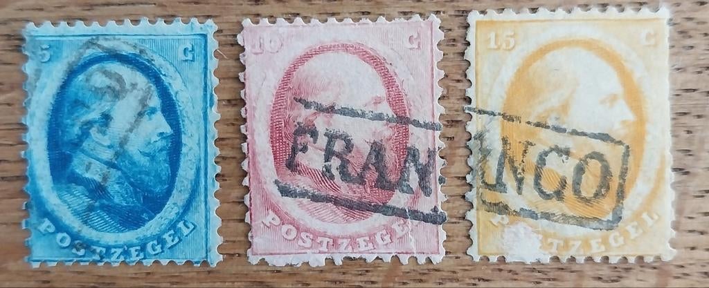 F237.  1864. Nvph 4, 5 en 6, gebruikt., Ophalen of Verzenden