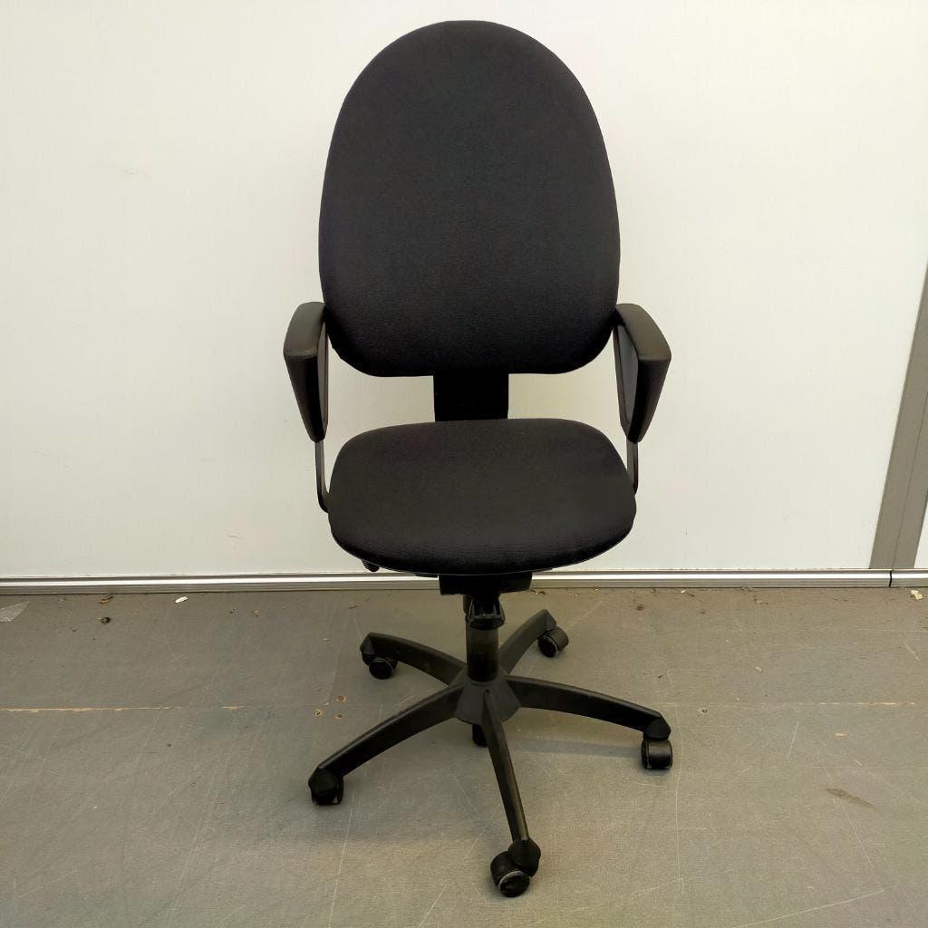 Gispen bureaustoel - nieuwe stof zwart kantoorstoel, Ophalen, Gebruikt, Zwart