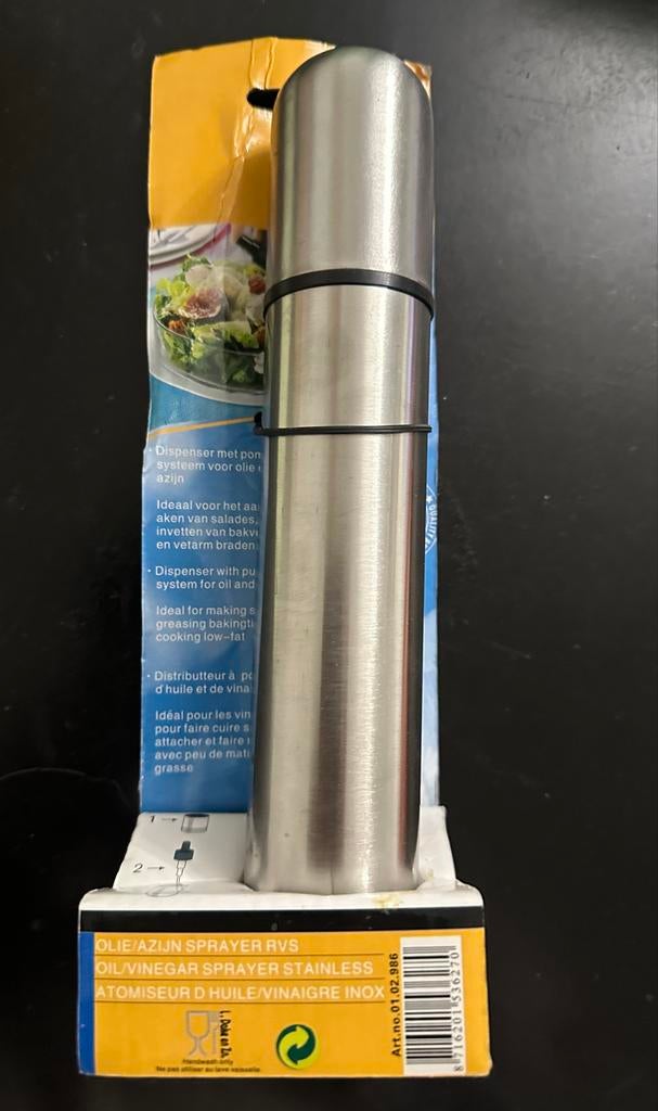 Olie/Azijn RVS Spray Dispenser - Nieuw in verpakking, Overige typen, Ophalen of Verzenden, Metaal, Overige merken