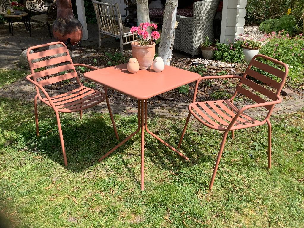 Bistro setje, Tuin en Terras, Overige materialen, Gebruikt, Bijzettafel, Tuinset