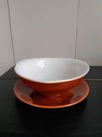 Vintage fruitschaal met onderbord, Kon. Plazuid, Gouda, Ophalen of Verzenden