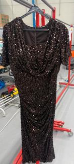 Elegante Avondjurk met Pailletten, Ophalen, Galajurk, Bruin, Maat 46/48 (XL) of groter