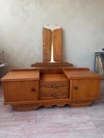 Houten kaptafel met Spiegels, Huis en Inrichting, Tafels | Salontafels, Ophalen, Gebruikt, 50 tot 100 cm, 100 tot 150 cm