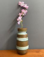 60 jaren D 71 SCHEURICH vaas banen bruin & zeegroen glazuur, Gebruikt, Overige kleuren, Aardewerk of Porselein, Ophalen of Verzenden