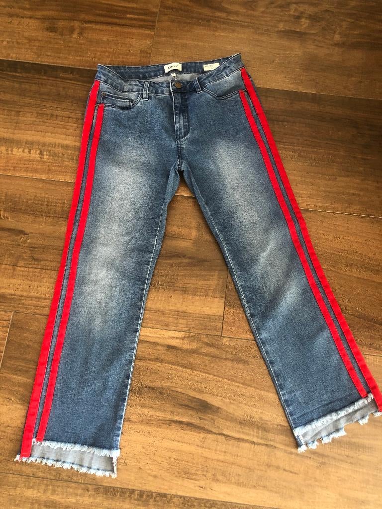 Only Capri jeans / Driekwart spijkerbroek maat 28 / 32, Ophalen, Blauw, Zo goed als nieuw, W28 - W29 (confectie 36)