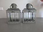 Set van 2 zinken kaarslantaarns., Ophalen of Verzenden