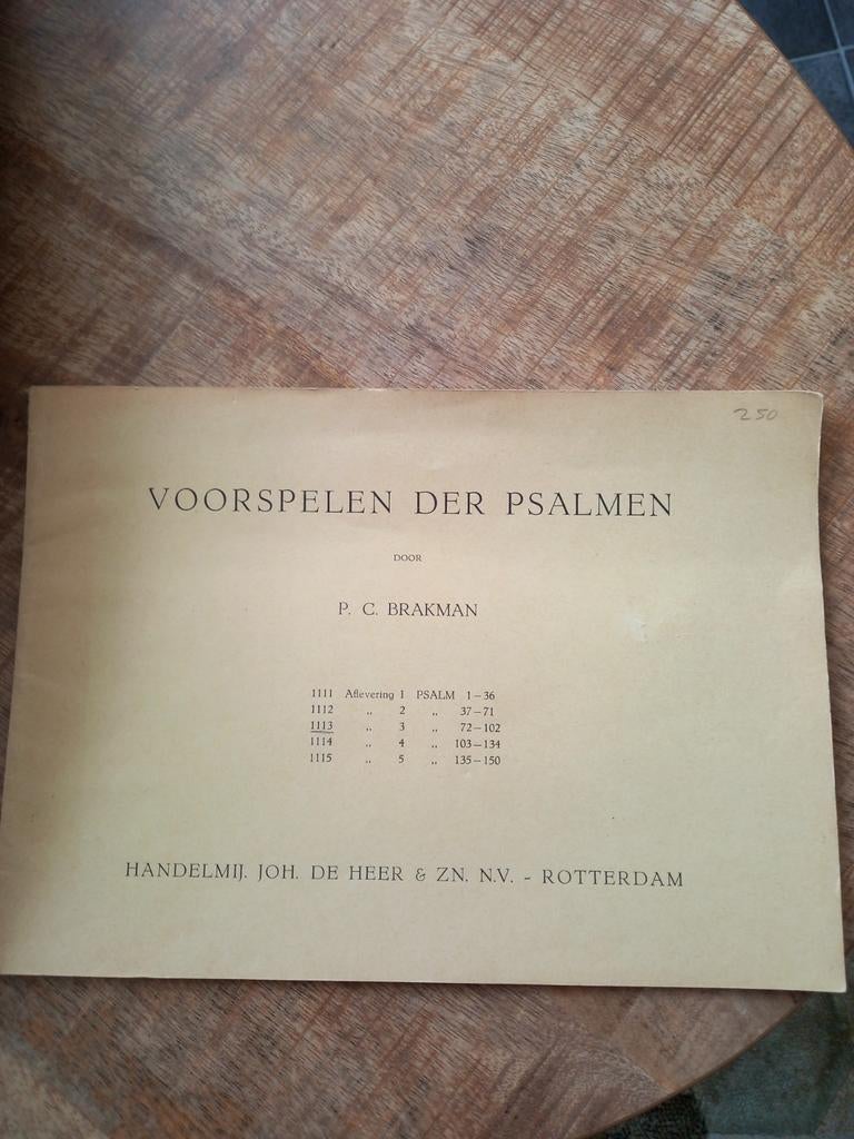 Voorspelen der Psalmen P.C. Brakman, Muziek en Instrumenten, Ophalen of Verzenden, Thema, Religie en Gospel, Orgel