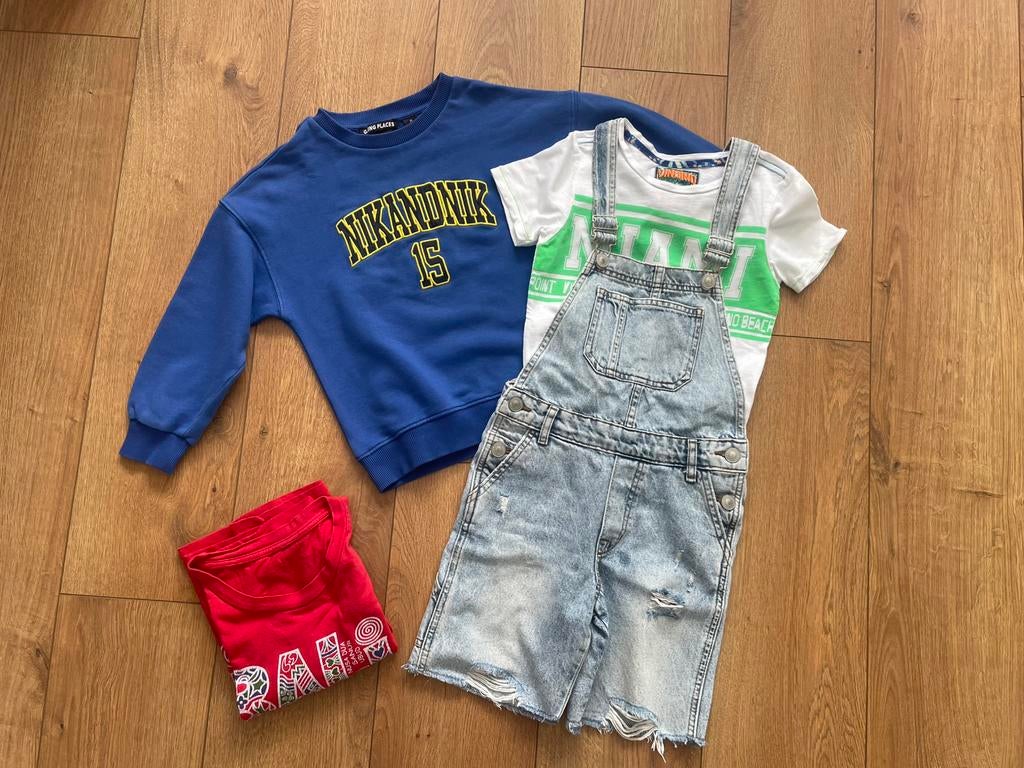 Stoere complete zomer outfit maat 116 + GRATIS pyjama, Ophalen of Verzenden, Gebruikt, Jongen, Setje