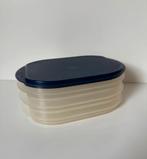 Tupperware vleeswaren/ stapel trio met donkerblauwe deksel, Ophalen of Verzenden, Zo goed als nieuw