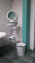 Uniek wastafelmeubel spiegel emaille waskom kan po emmer, Ophalen