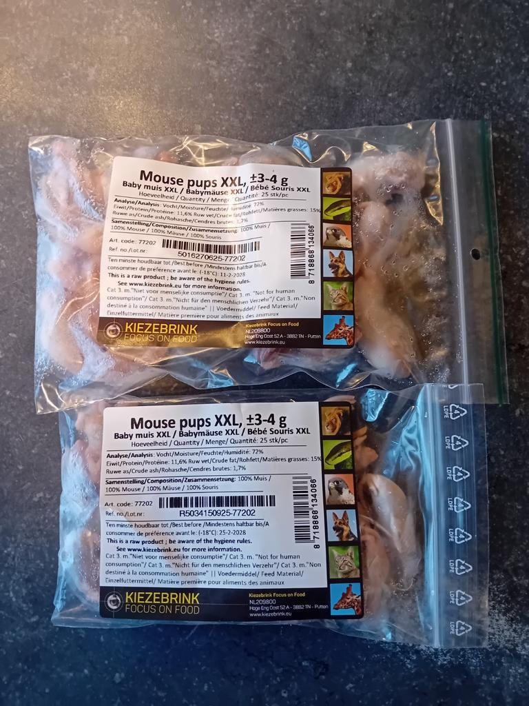 Voedermuizen., Dieren en Toebehoren, Reptielen en Amfibieën | Toebehoren, Ophalen, Nieuw, Overige typen