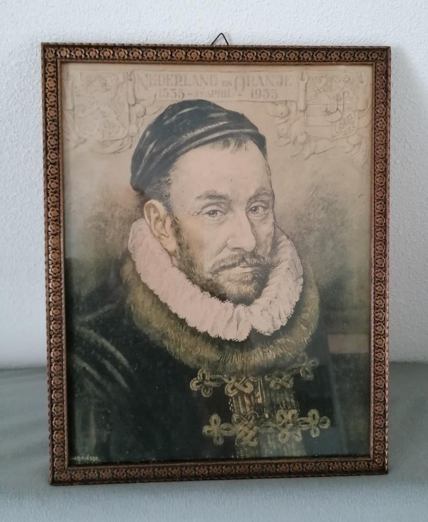 Schilderij Willem van Oranje, "Nederland en Oranje", Antiek en Kunst, Ophalen of Verzenden