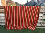 Vintage Dralon deken - Bruin/Rood gestreept (220x240), Ophalen of Verzenden, Zo goed als nieuw