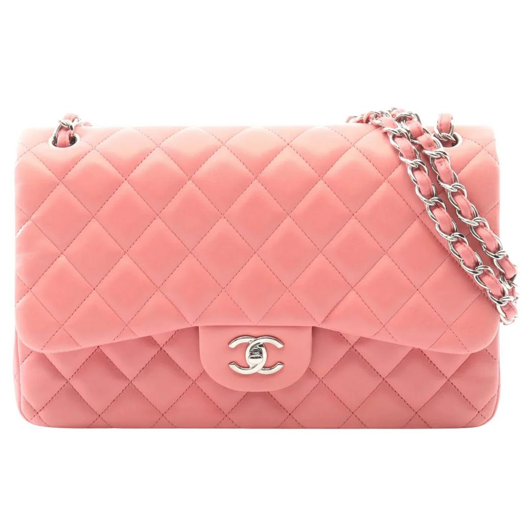 Chanel Jumbo Classic Flap Bag Vintage Lambskin Pink, Ophalen of Verzenden, Zo goed als nieuw, Roze
