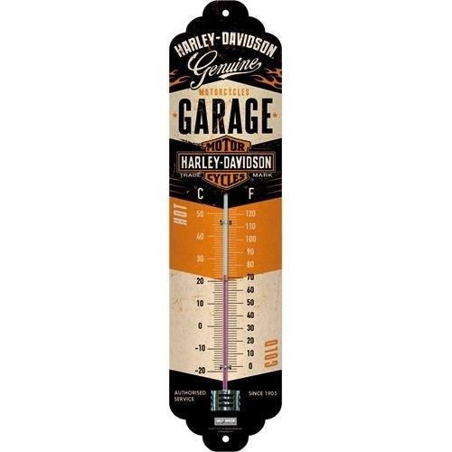 Harley Davidson garage reclame thermometer van metaal deco, Ophalen of Verzenden, Nieuw, Auto's