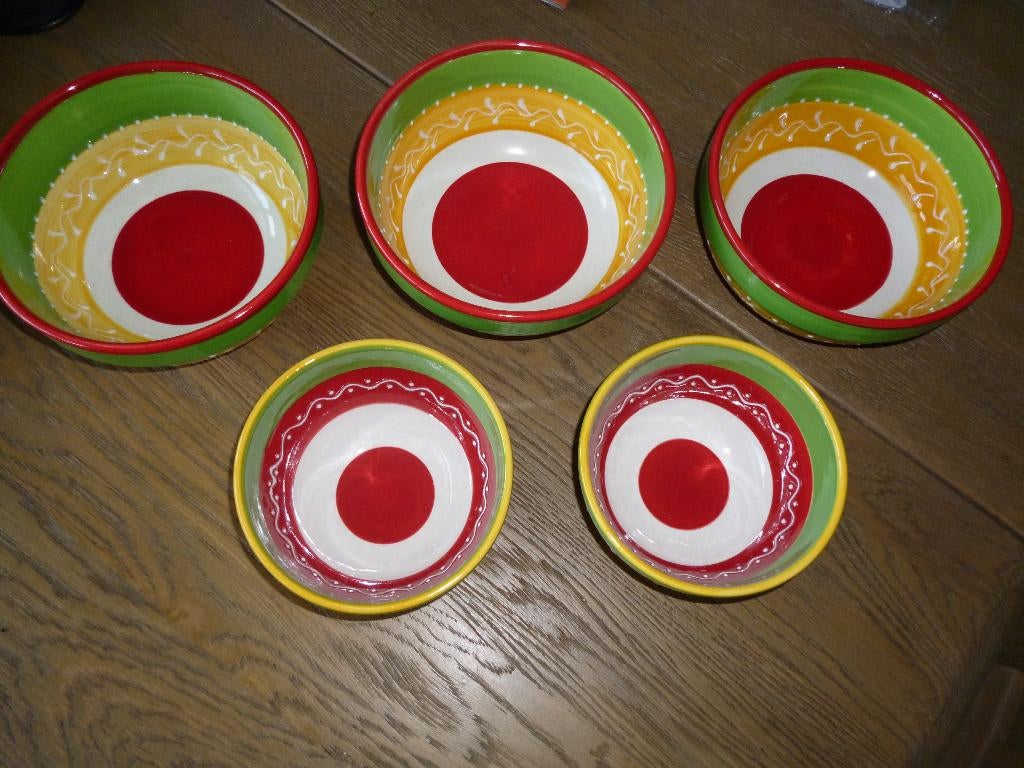 set van 5 mooie schalen nieuw, Ophalen of Verzenden, Nieuw, Rond, Glas