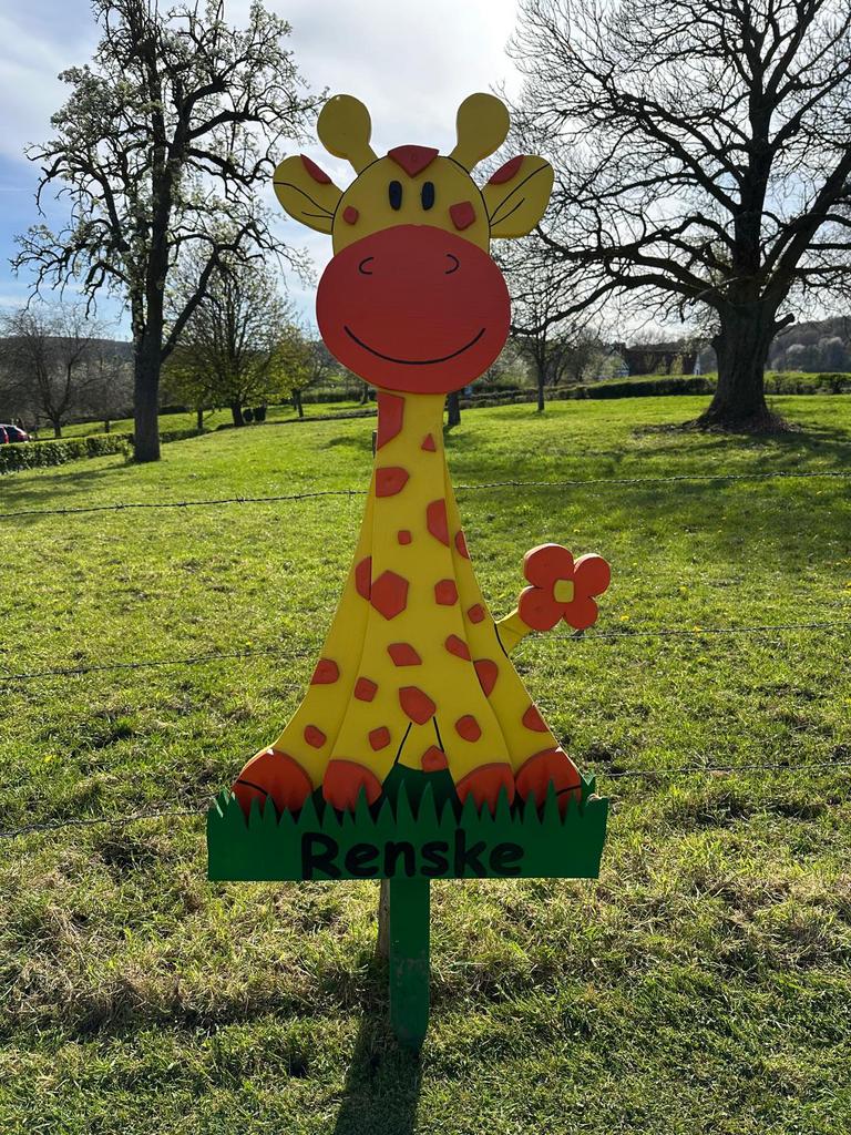 Geboortebord Giraf, Kinderen en Baby's, Kraamcadeaus en Geboorteborden, Ophalen, Zo goed als nieuw