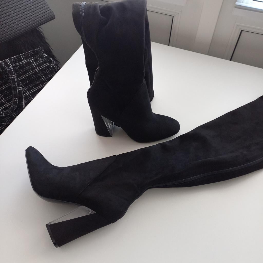 Nieuwe lange suède laarzen van Guess maat 38, Hoge laarzen, Guess, Zwart, Nieuw