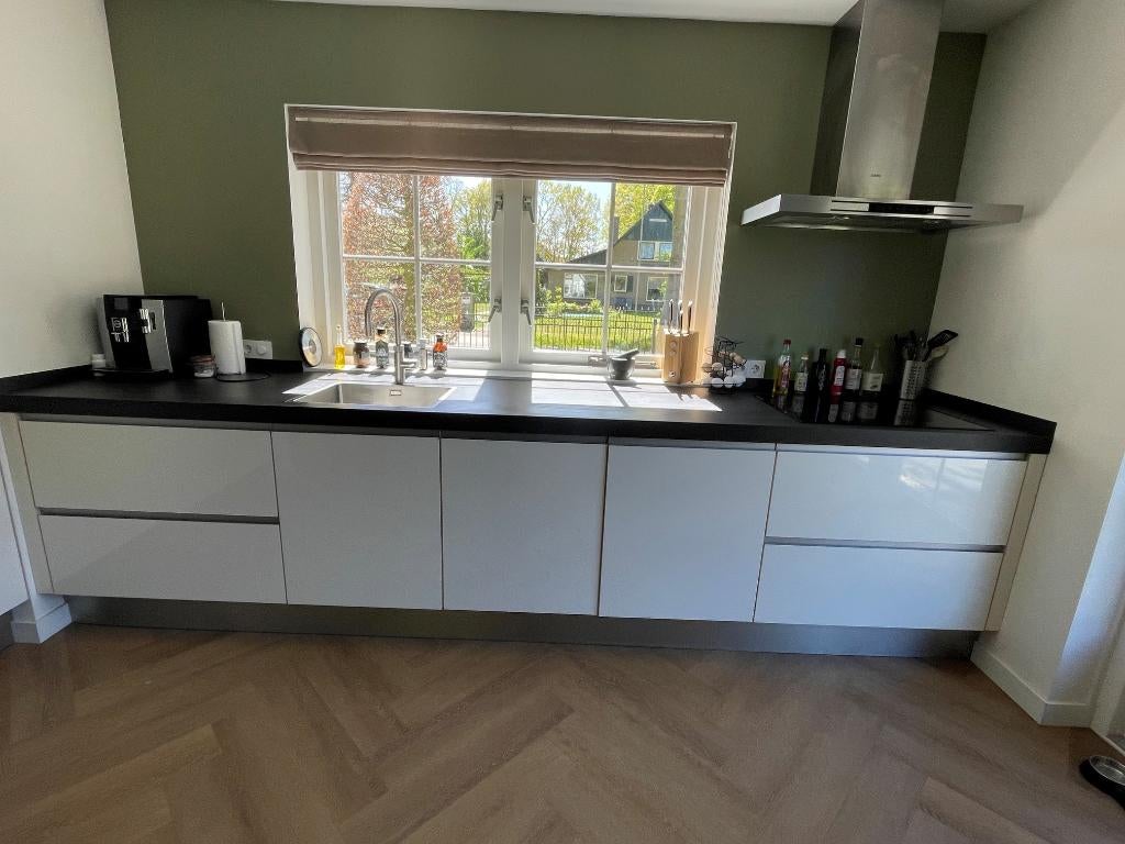 Grote tweedehands keuken, Huis en Inrichting, Keuken | Keukenelementen, Ophalen, Gebruikt, 75 cm of meer, Wit