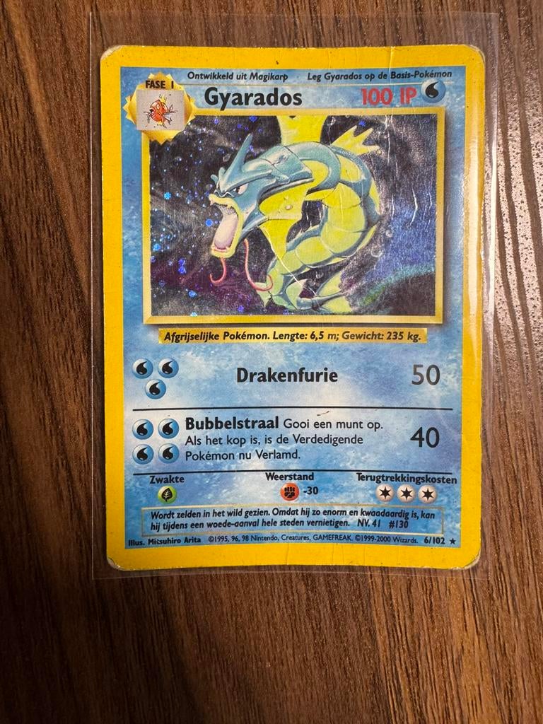 Gyarados 6/102 Base Set Holo DUTCH/Nederlands 1999 WOTC, Ophalen of Verzenden, Zo goed als nieuw