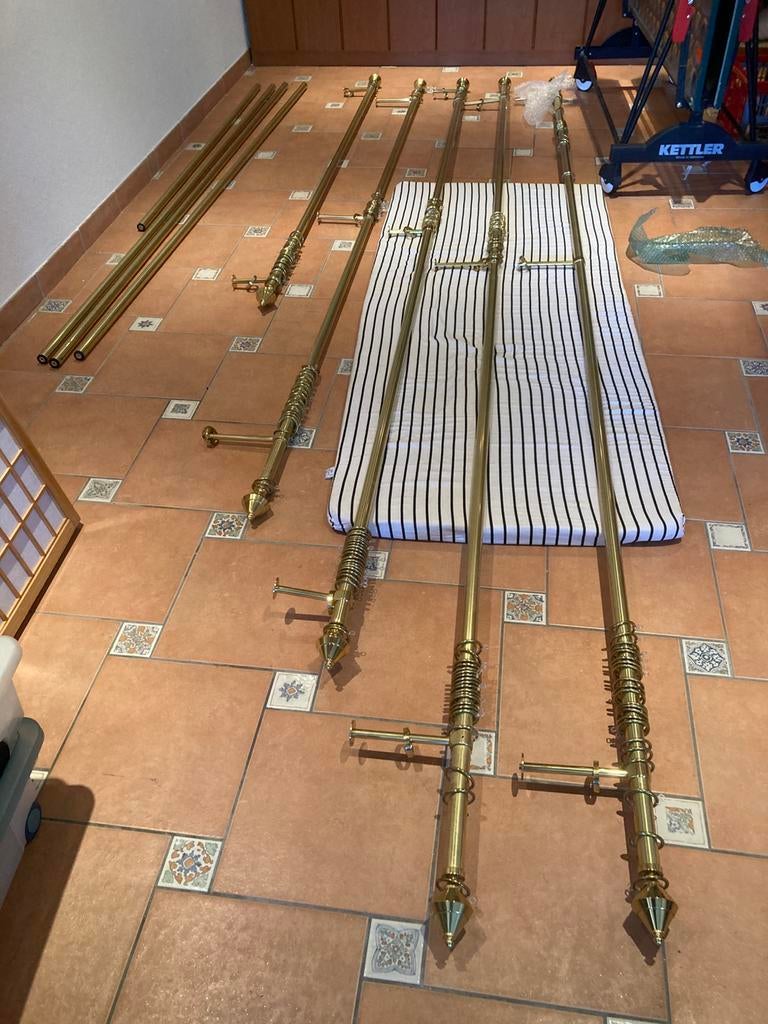 Messing gordijn roedes, Ophalen, Zo goed als nieuw, 200 cm of meer