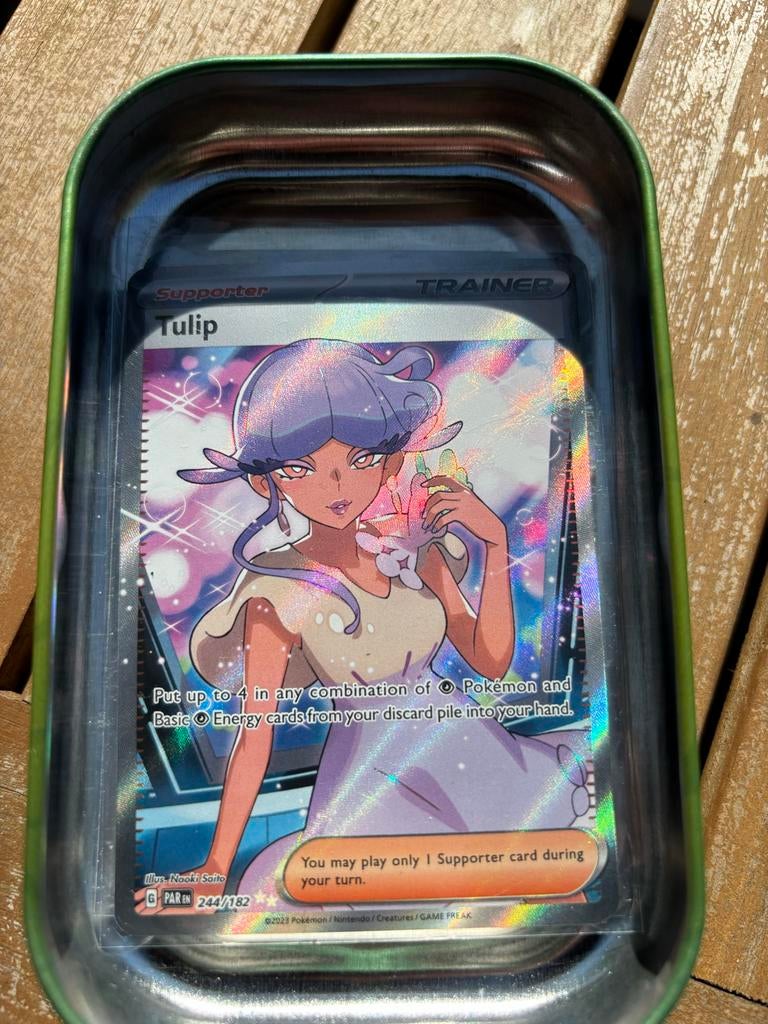 Pokémon TCG Tulip Full Art Supporter Trainer Kaart, Ophalen, Zo goed als nieuw, Losse kaart, Foil