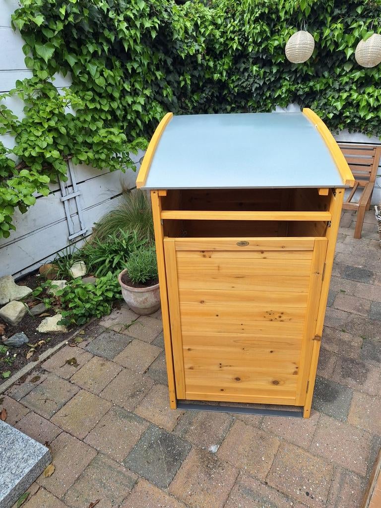 Container ombouw hout gebeitst hout, voor 120 l container, Ophalen, Nieuw, Hout, Overige typen