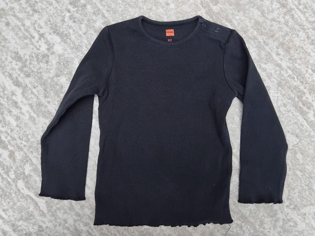 Longsleeve donker grijs Hema maat 92 T-shirt lange mouw, Kinderen en Baby's, Kinderkleding | Maat 92, Meisje, Ophalen of Verzenden