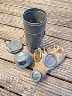 Gasmasker België met stempels in koker 2e wereldoorlog 1939, Ophalen of Verzenden, Duitsland