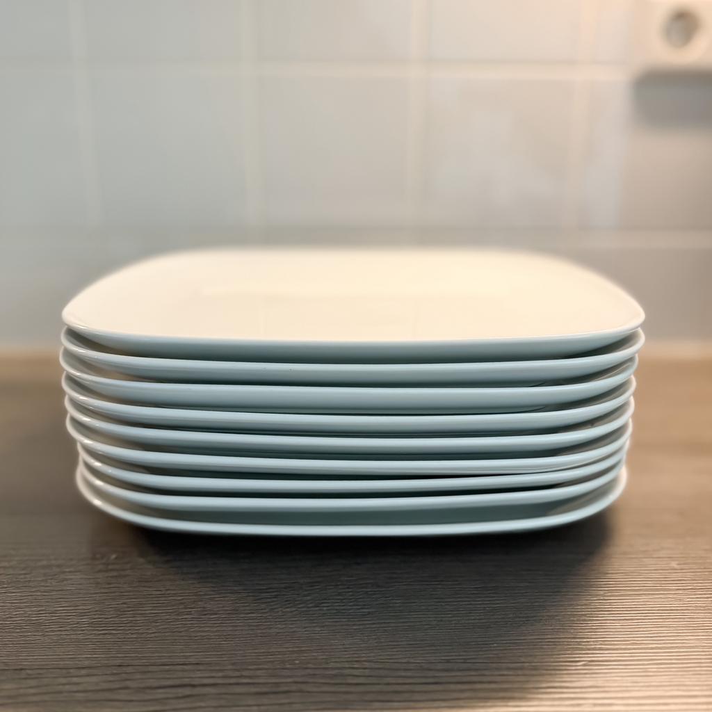 Set 9 IKEA 365+ borden 31x26 cm – wit porselein, Ophalen, Zo goed als nieuw, Bord(en), Overige stijlen