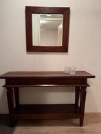 Prachtige set van sidetable + facetgeslepen spiegel, Ophalen, Gebruikt, 25 tot 50 cm, Rechthoekig