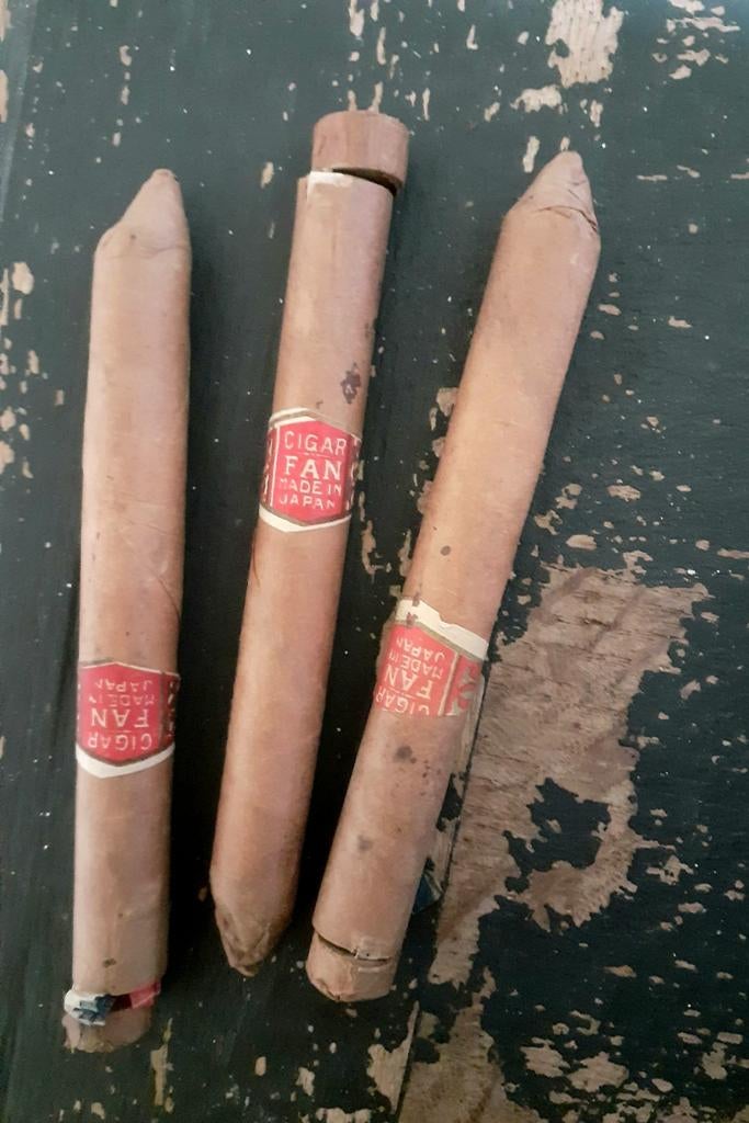 oude reclame sigaren met waaiertje, Verzamelen, Merken en Reclamevoorwerpen, Ophalen of Verzenden, Gebruikt, Reclamebord