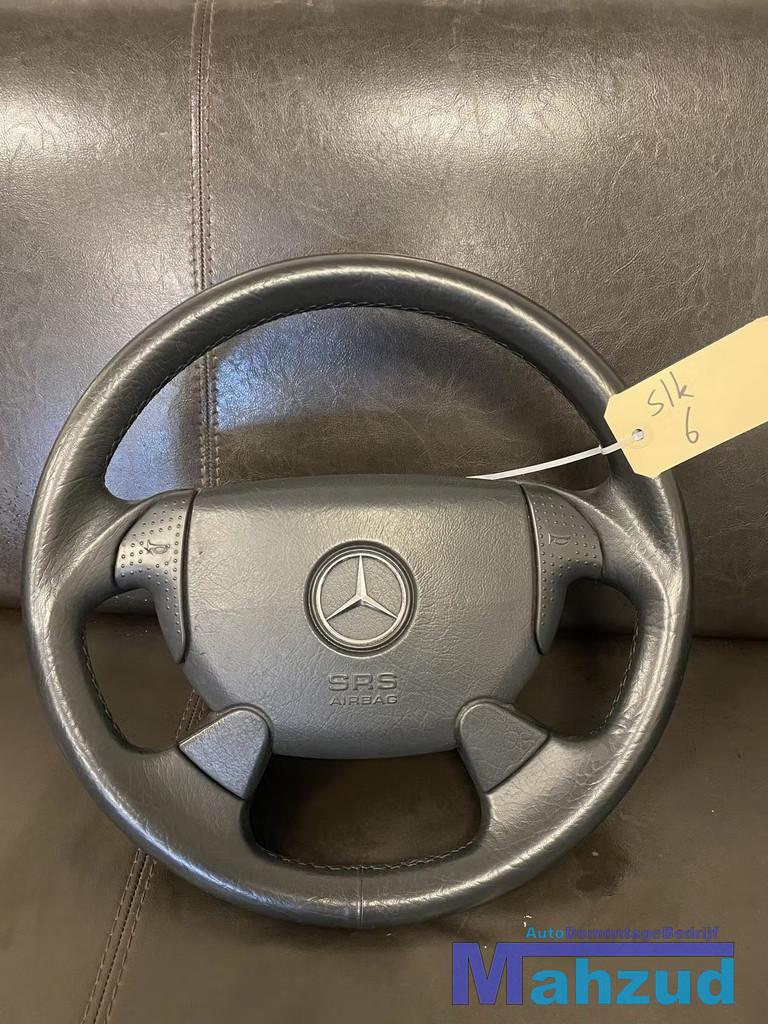 MERCEDES SLK R170 W208 CLK Zwart stuurwiel stuur leer airbag, Gebruikt, Mercedes-Benz AG, Mercedes-Benz, Ophalen of Verzenden
