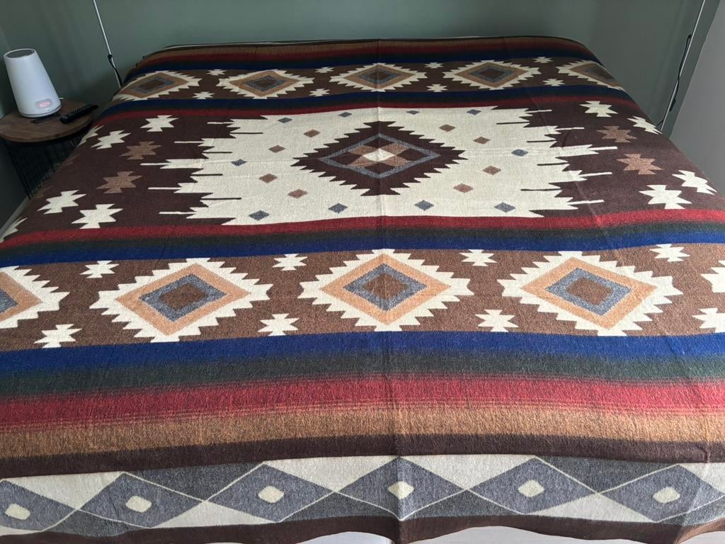 NIEUW! Alpaca wol deken sprei kleed plaid style ruit boho, Ophalen of Verzenden, Nieuw