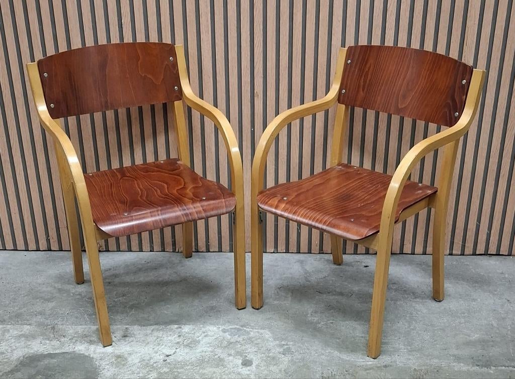 59 x Vintage Deense houten stoelen cafestoelen horeca bistro, Huis en Inrichting, Stoelen, Ophalen of Verzenden, Zo goed als nieuw