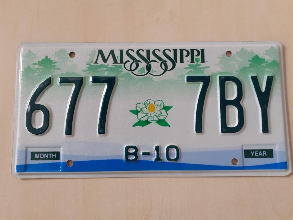 Kentekenplaat Mississippi usa., Verzamelen, Ophalen of Verzenden, Gebruikt, Auto's