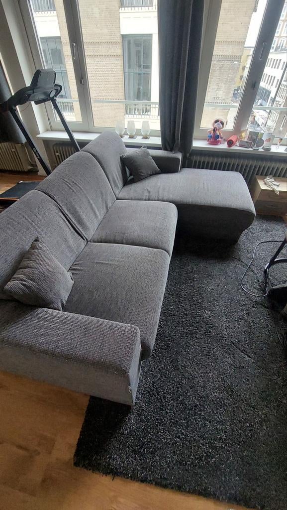 Gratis Hoekbank met Poef, Huis en Inrichting, Banken | Bankstellen, Ophalen, 250 tot 300 cm, Gebruikt, 100 tot 125 cm