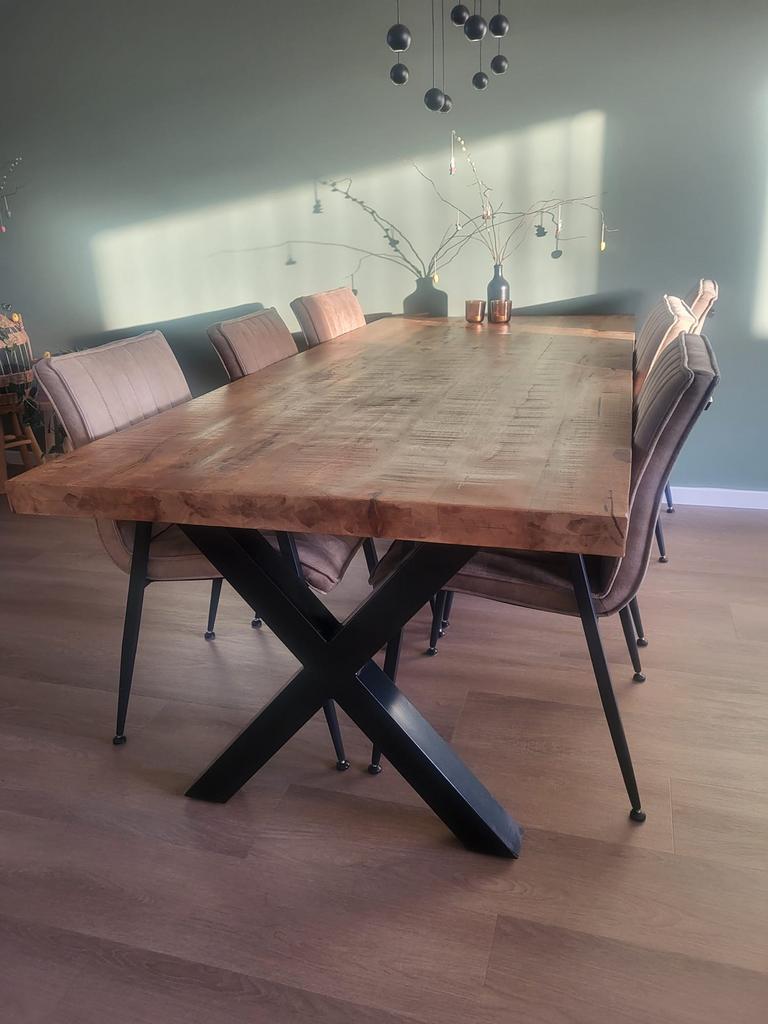 Industriële eettafel (220x100x76 cm), Ophalen, Gebruikt, 100 tot 150 cm, 200 cm of meer