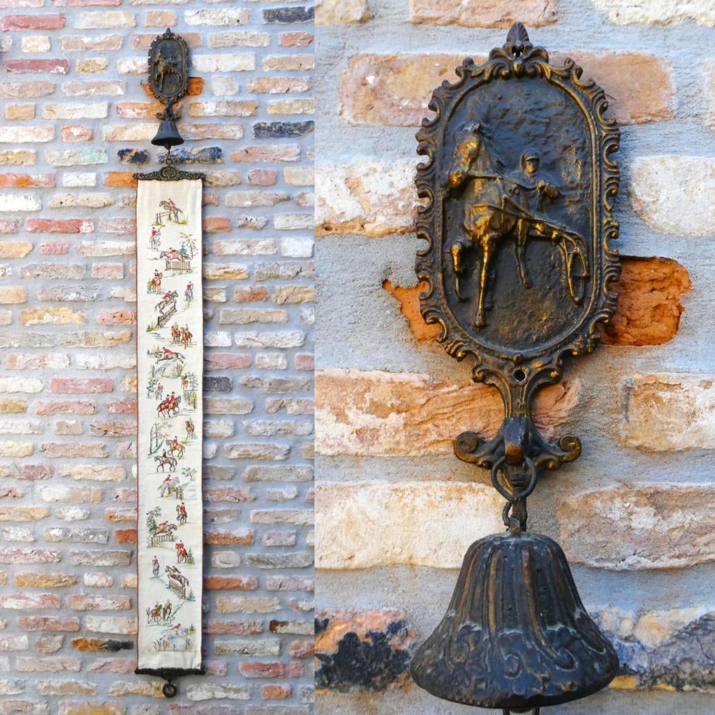 Geborduurd schellekoord met paarden sport compleet met bel, Ophalen of Verzenden