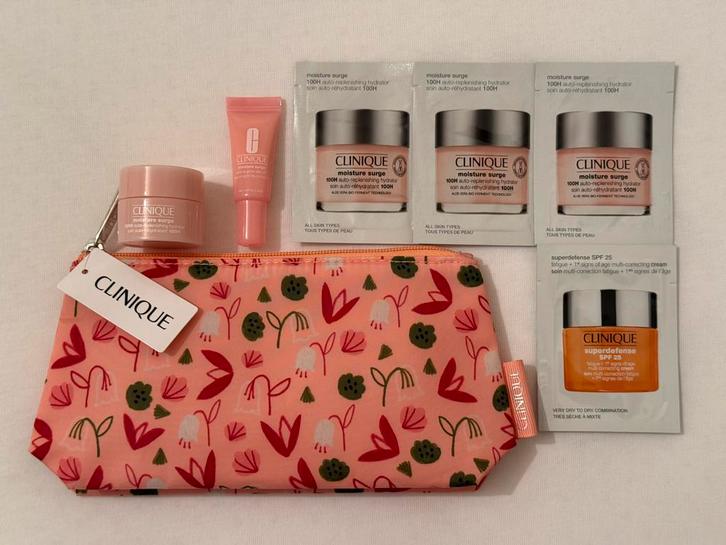 CLINIQUE Make-up tasje + samples, Sieraden, Tassen en Uiterlijk, Uiterlijk | Gezichtsverzorging, Nieuw, Verzorging, Gehele gezicht