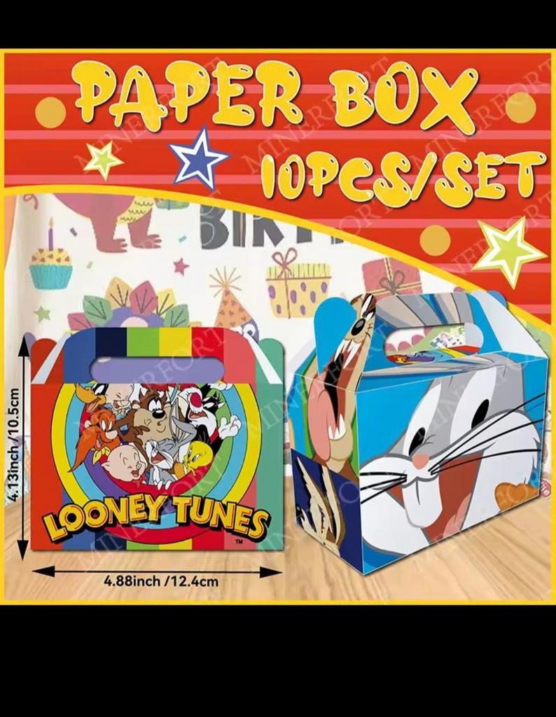 Looney Tunes Feestdoosjes - 10 stuks - Nieuw, Ophalen, Nieuw, Feestartikel, Verjaardag