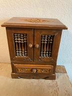 Antiek vintage hout sieradenkastje juwelenkastje ladekastje, Ophalen of Verzenden