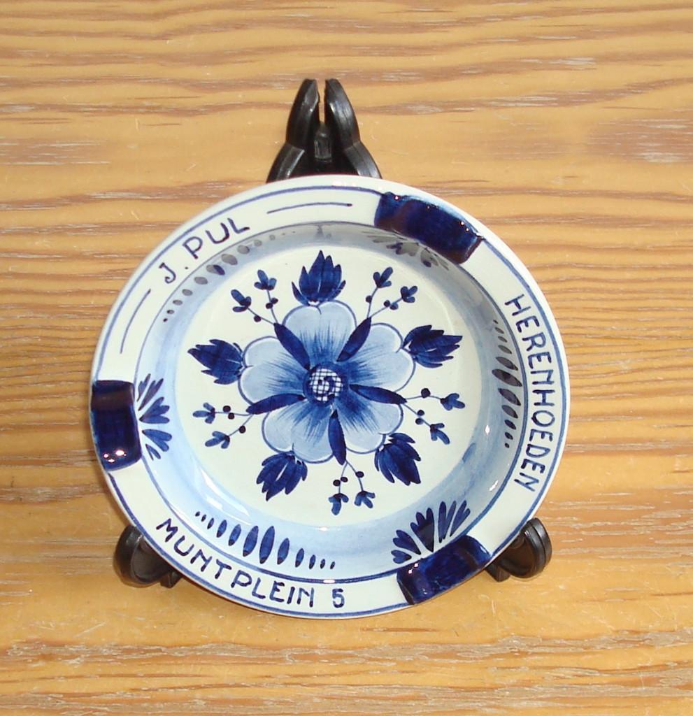 J.PUL MUNTPLEIN 5 AMSTERDAM HERENHOEDEN ASBAK, Ophalen of Verzenden, Zo goed als nieuw, Asbak