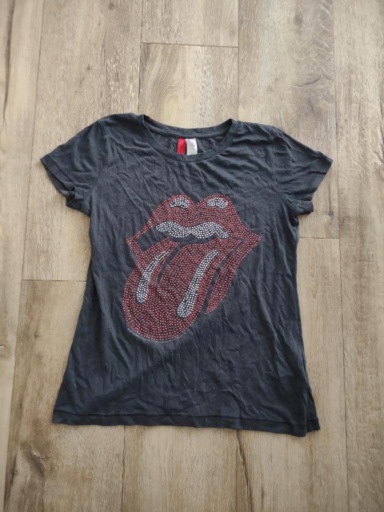 Prachtig donkergrijs, zwart shirt van de Rolling Stones, 38., Kleding | Dames, T-shirts, Maat 38/40 (M), H&M, Ophalen of Verzenden