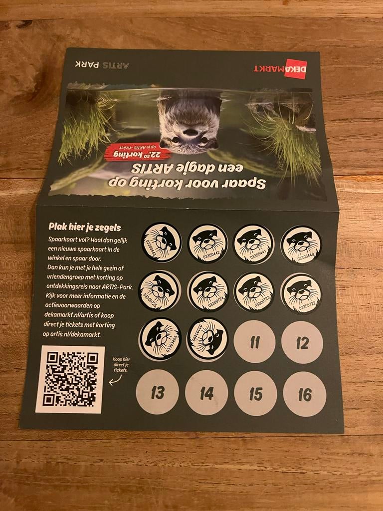 Artis zegels Deka markt, Eén persoon, Ticket of Toegangskaart